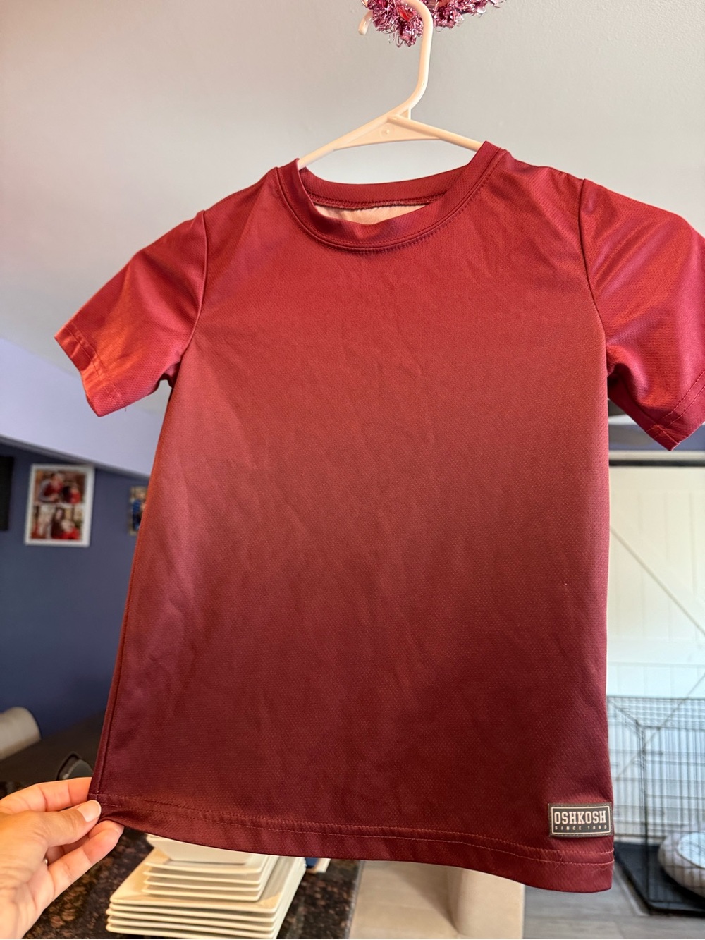 OshKosh B'gosh Boys' Maroon Short Sleeve Active Tee kids size 6